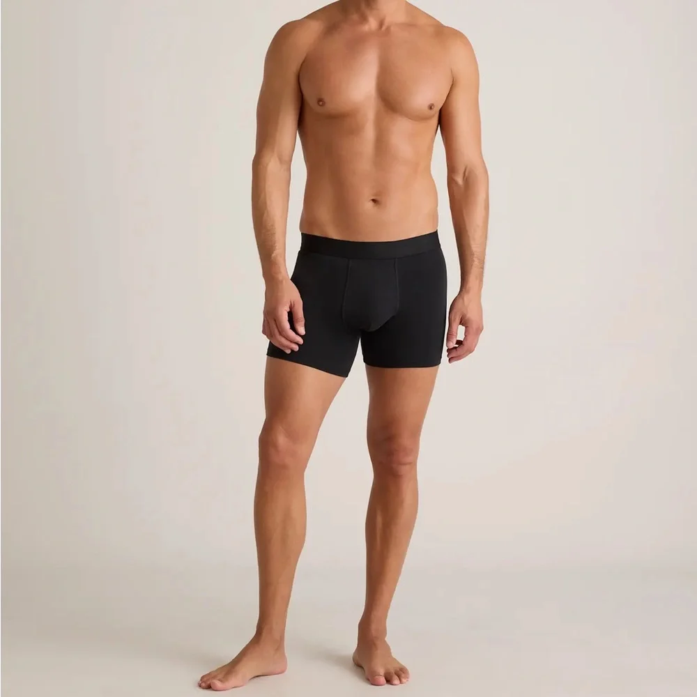 Quince Men’s Organic Cotton 4” Boxer Briefs Black pack of 3 Size Medium 445